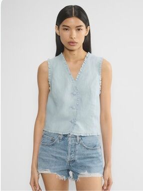 Wilfred Citrus Linen Blouse - Dew
Blue size Small NWT